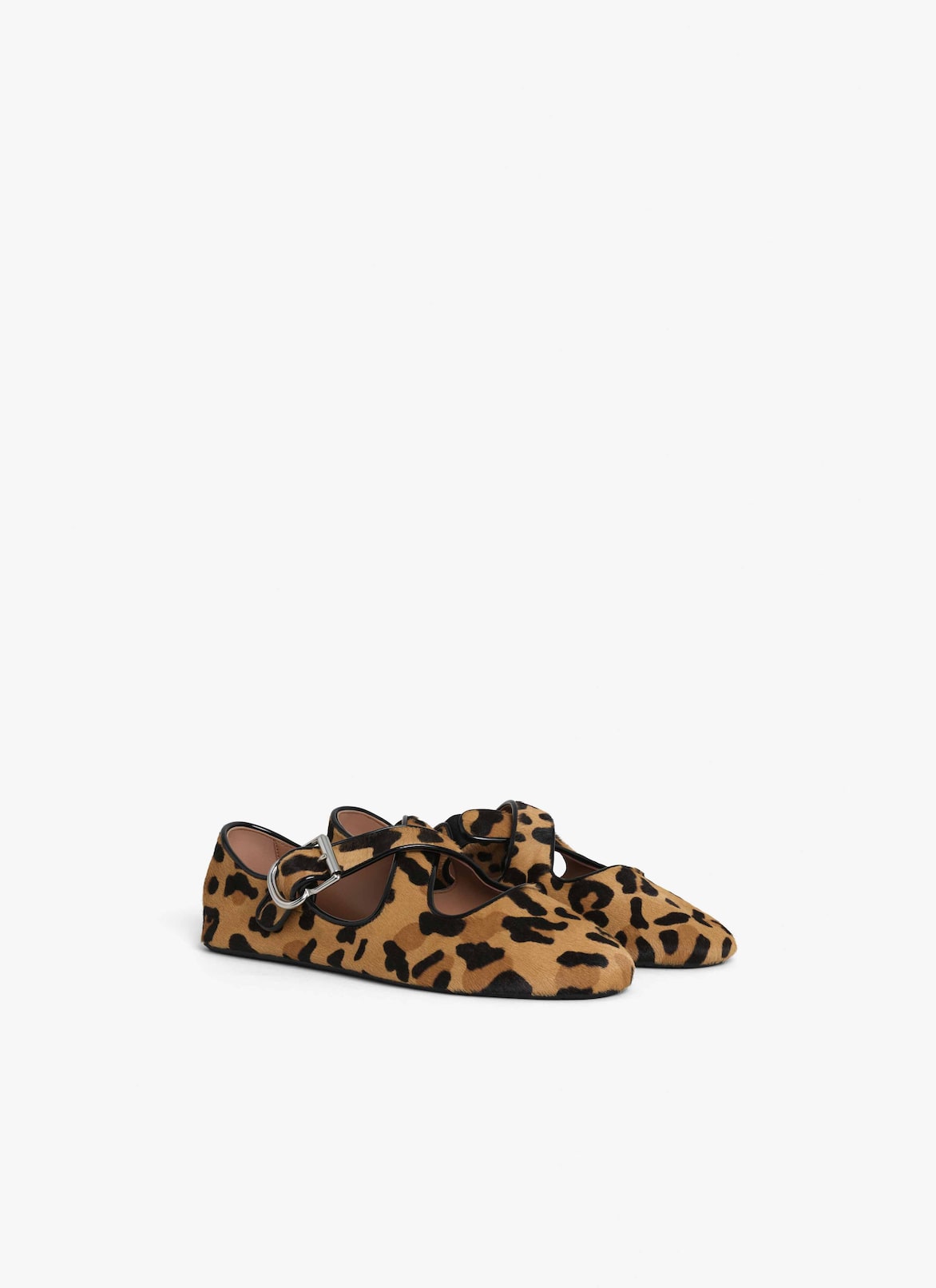 CRISS CROSS BALLET FLATS IN LEOPARD HAIRCALF ALAÏA SEPIA CRISS CROSS BALLET FLATS IN LEOPARD HAIRCALF